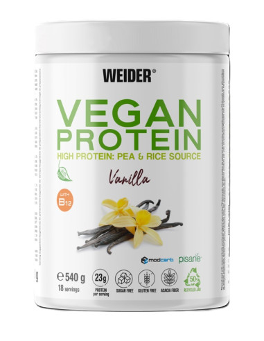 Vegan Protein, Vanilla - 540g | Weider