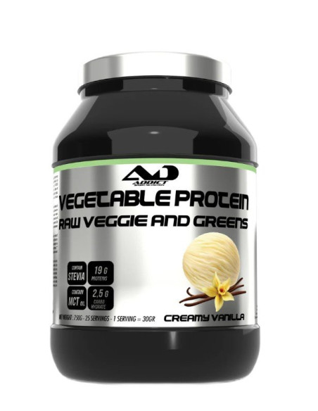 Vegetable Protein Raw Veggie and Greens, Creamy Vanilla - 750g | Addict Sport Nutrition