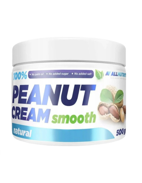100% Peanut Cream, Smooth - 500g | Allnutrition