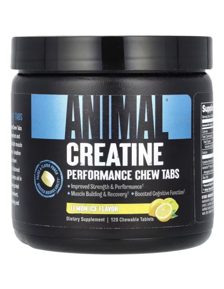 Animal Creatine Chews, Lemon Ice (EAN 039442005182) - 120 chewable tablets | Animal