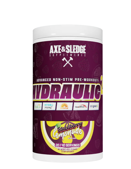 Hydraulic V2 Non-Stim Pre-Workout, Blackberry Lemonade - 452g | Axe & Sledge