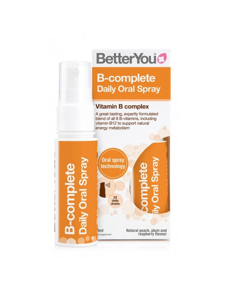 B-complete Daily Oral Spray, Natural Peach, Plum & Raspberry - 25 ml. | BetterYou