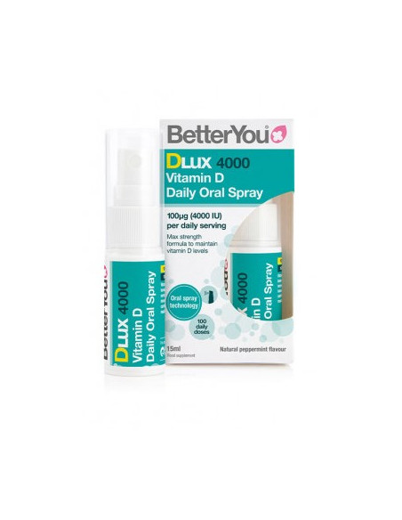 DLux 4000 Daily Vitamin D Oral Spray, Natural Peppermint - 15 ml. | BetterYou