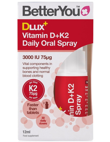 DLux+ Vitamin D+K2 Daily Oral Spray - 12 ml. |...