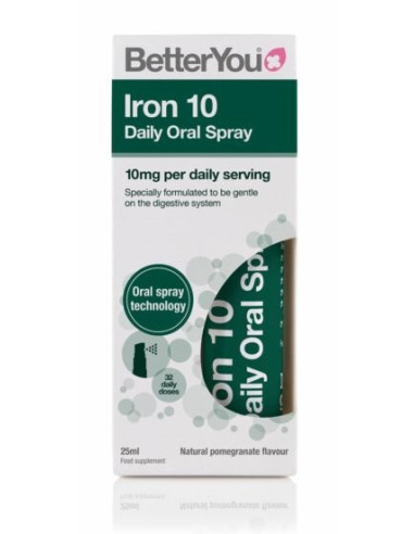 Iron 10 Daily Oral Spray (10mg), Pomegranate -...