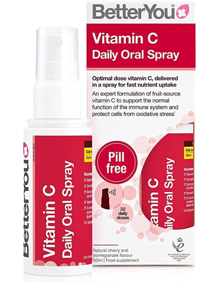 Vitamin C Daily Oral Spray, Natural Cherry and Pomegranate - 50 ml. | BetterYou