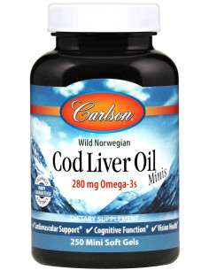 Cod Liver Oil Minis, 280mg - 250 mini softgels | Carlson...