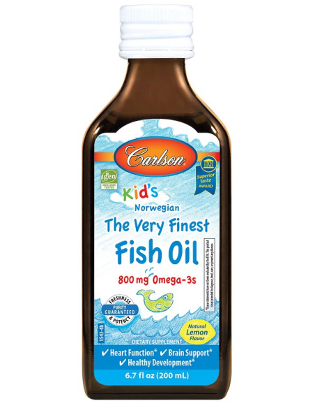Kid's The Very Finest Fish Oil, 800mg Lemon - 200 ml. | Carlson Labs