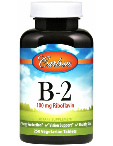 Vitamin B-2, 100mg - 100 vegetarian tablets | Carlson Labs