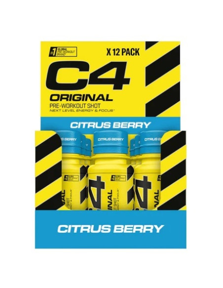 C4 Original Pre-Workout Shot, Citrus Berry - 12 x 60 ml. | Cellucor