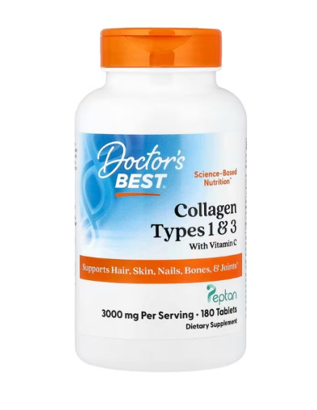 Collagen Types 1 and 3 with Peptan and Vitamin C, 3000mg - 180 tabs | Doctor's Best