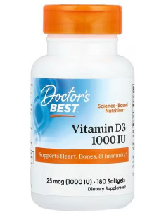 Vitamin D3, 1000 IU - 180 softgels | Doctor's Best