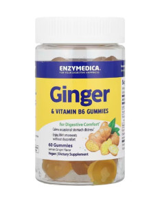 Ginger & Vitamin B6 Gummies, Lemon Ginger - 60 gummies |...