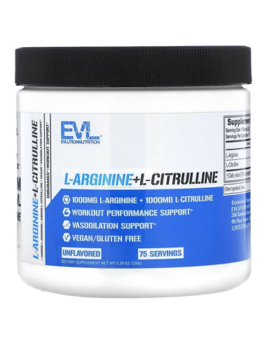 L-Arginine + L-Citrulline - 150g | EVLution...