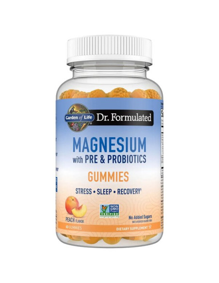 Dr. Formulated Magnesium with Pre & Probiotics Gummies, Peach - 60 gummies | Garden of Life