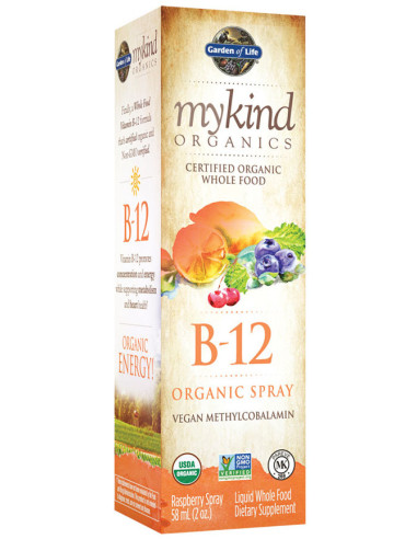 Mykind Organics B-12 Organic Spray, Raspberry -...