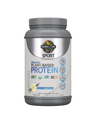 Sport Organic Plant-Based Protein, Vanilla -...