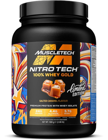 Nitro-Tech 100% Whey Gold, Salted Caramel - 908g | MuscleTech