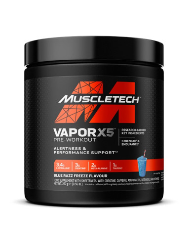 Vapor X5 Pre-Workout, Blue Razz Freeze - 252g |...