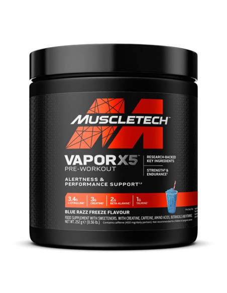 Vapor X5 Pre-Workout, Blue Razz Freeze - 252g | MuscleTech