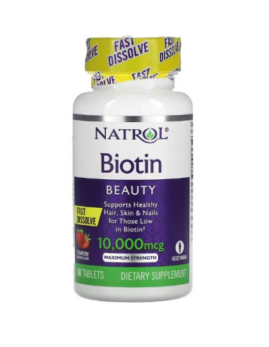 Biotin Fast Dissolve, 10000mcg (Strawberry) -...