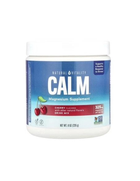 Calm Magnesium Powder, Cherry - 226g | Natural Vitality
