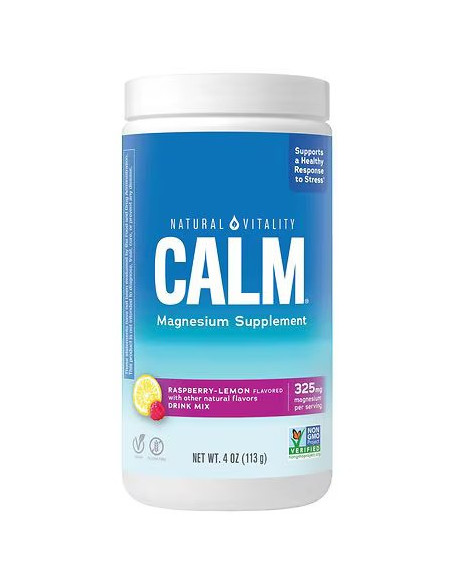 Calm Magnesium Powder, Raspberry Lemon - 113g | Natural Vitality
