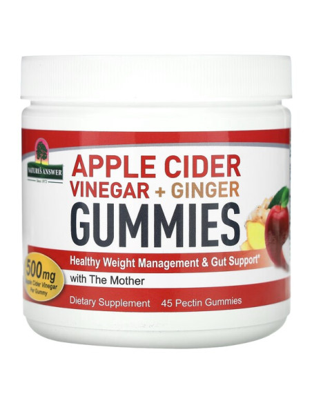 Apple Cider Vinegar + Ginger Gummies - 45 pectin gummies | Nature's Answer