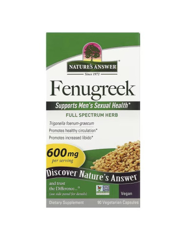 Fenugreek, 600mg - 90 vcaps | Nature's Answer
