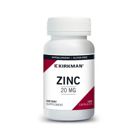 Zinc 20 mg Capsules - 100 Capsules | Kirkman Labs