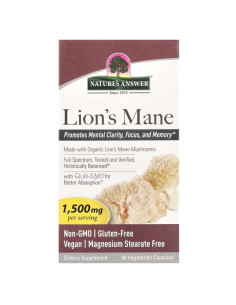 Lion's Mane, 1500mg - 90 vcaps | Nature's Answer