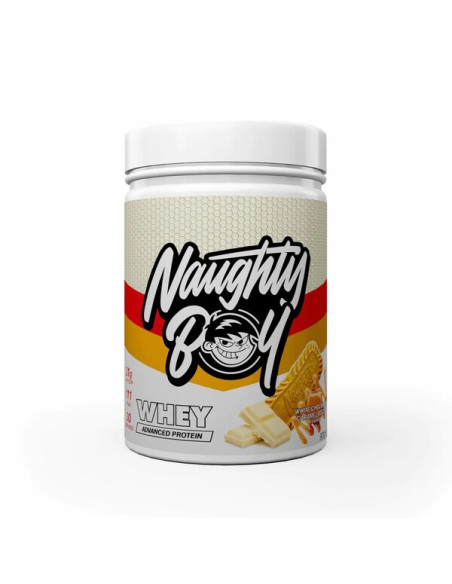 Advanced Whey, White Chocolate Caramel Biscuit - 900g | Naughty Boy