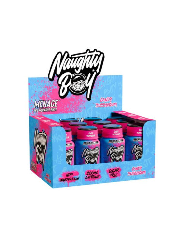 Menace Pre-Workout Shot, Candy Bubblegum - 12 x...