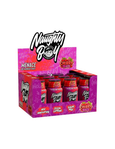 Menace Pre-Workout Shot, Cherry Razz - 12 x 60...