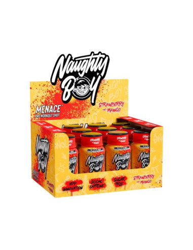 Menace Pre-Workout Shot, Strawberry & Mango -...