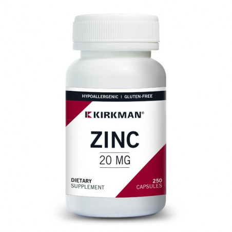 Zinc 20 mg Capsules - Bio-Max Series - Hypo - 250 Capsules | Kirkman Labs