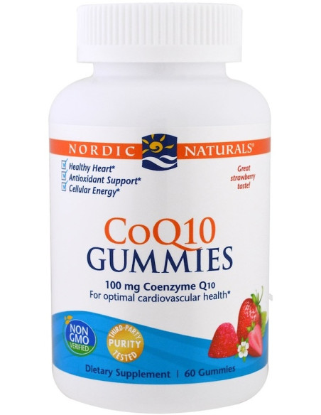 CoQ10 Gummies, 100mg Strawberry - 60 gummies | Nordic Naturals