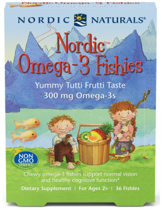 Nordic Omega-3 Fishies, 300mg Yummy Tutti Frutti Taste -...