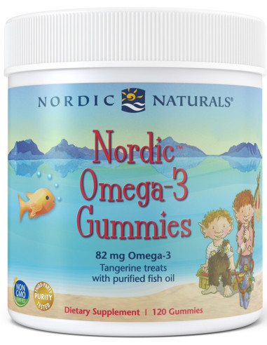 Nordic Omega-3 Gummies, 82mg Tangerine Treats -...