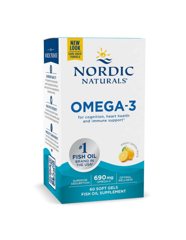Omega-3, 690mg Lemon - 60 softgels | Nordic...