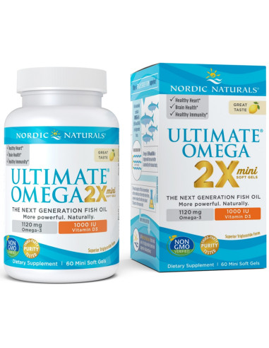 Ultimate Omega 2X Mini with Vitamin D3, 1120mg...