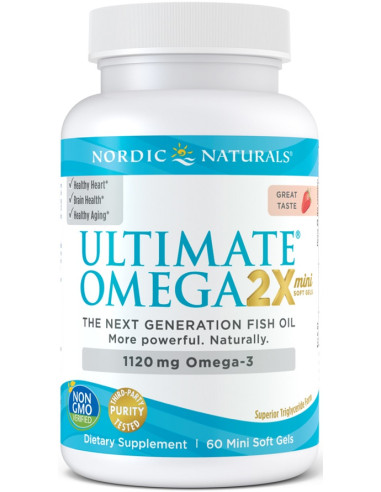 Ultimate Omega 2X Mini, 1120mg Strawberry - 60...