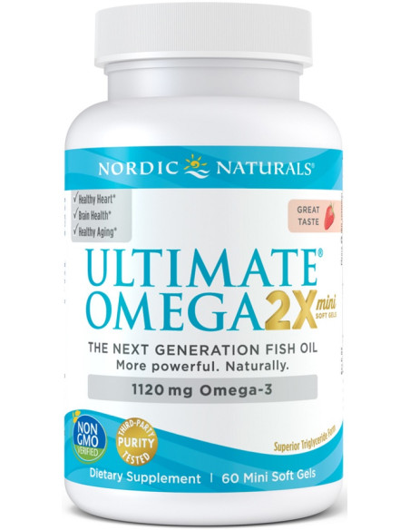 Ultimate Omega 2X Mini, 1120mg Strawberry - 60 mini softgels | Nordic Naturals
