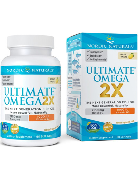 Ultimate Omega 2X with Vitamin D3, 2150mg Lemon - 60 softgels | Nordic Naturals