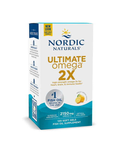Ultimate Omega 2X, 2150mg Lemon (EAN 768990021527) - 120 softgels | Nordic Naturals