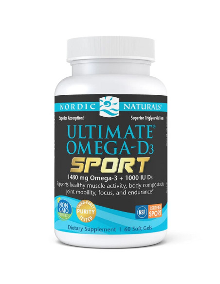 Ultimate Omega-D3 Sport, 1480mg Lemon - 60 softgels | Nordic Naturals
