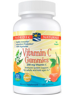 Vitamin C Gummies, 250mg Tangerine - 120 gummies | Nordic...