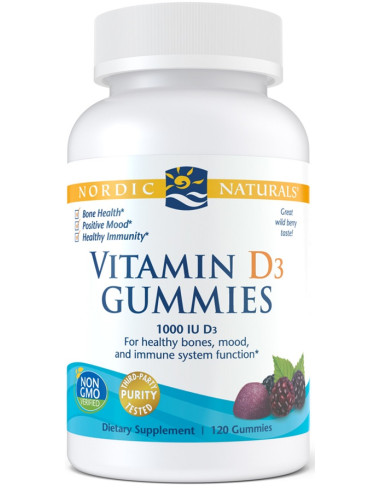 Vitamin D3 Gummies, 1000 IU Wild Berry - 120...