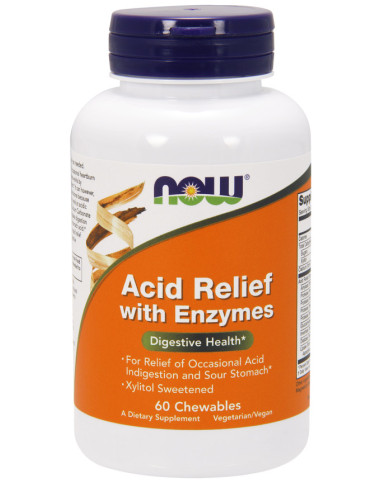 Acid Relief with Enzymes - 60 chewables | NOW...