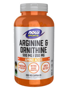 Arginine & Ornithine, 500/250 - 250 vcaps | NOW Foods